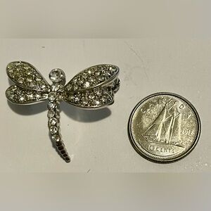 Dragonfly Brooch Rhinestones Vintage Fashion Jewelry